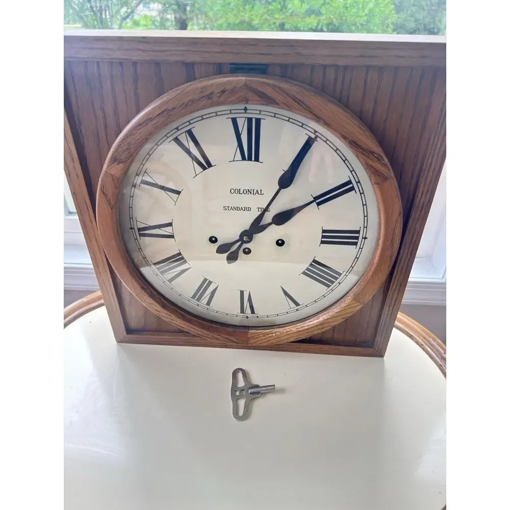 Colonial of Zeeland mechanical wall clock With Chime Key Wind ~ Tested Working
